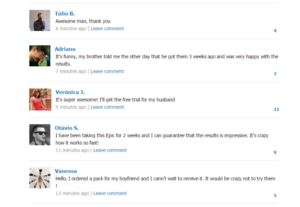 Epic Male Enhancement Facebook comments image